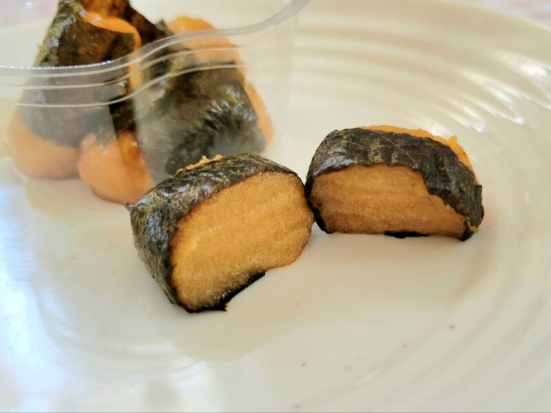 風味豊かな有明海苔のいそべ餅カップ入りのカット断面